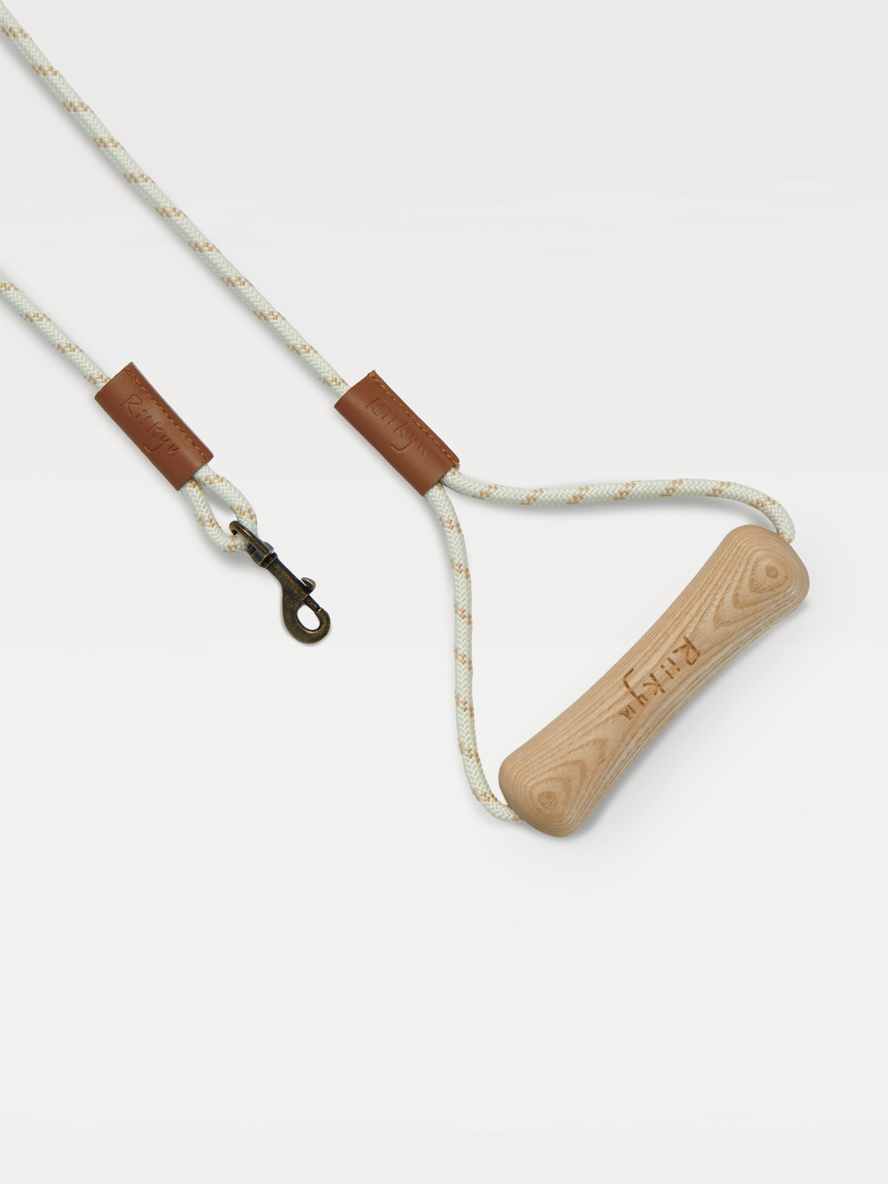 a leash with a handle in the shape of a dog bone